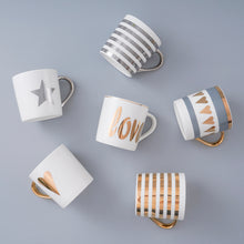 Load image into Gallery viewer, Creative Ceramic Mug Set with spoon lid Tea Milk Cup Nordic Style Coffee Mugs Large Capacity 300 ML Home Kitchen Drinkware