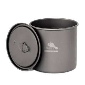 TOAKS 650ml Coffee Mugs Cup Titanium Camping Drinkware Titanium Mug Outdoor and Camping Handgrip Titanium Bowl POT-650-L